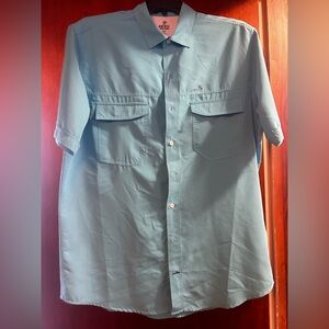 Izod Men's Casual Button Down Shirt - Light Blue
